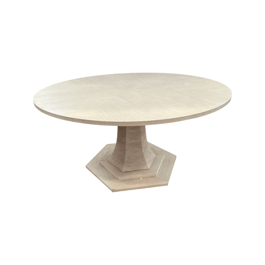 Maitland Smith Oak Round Solid Wood Dining Table - Thumbnail 12