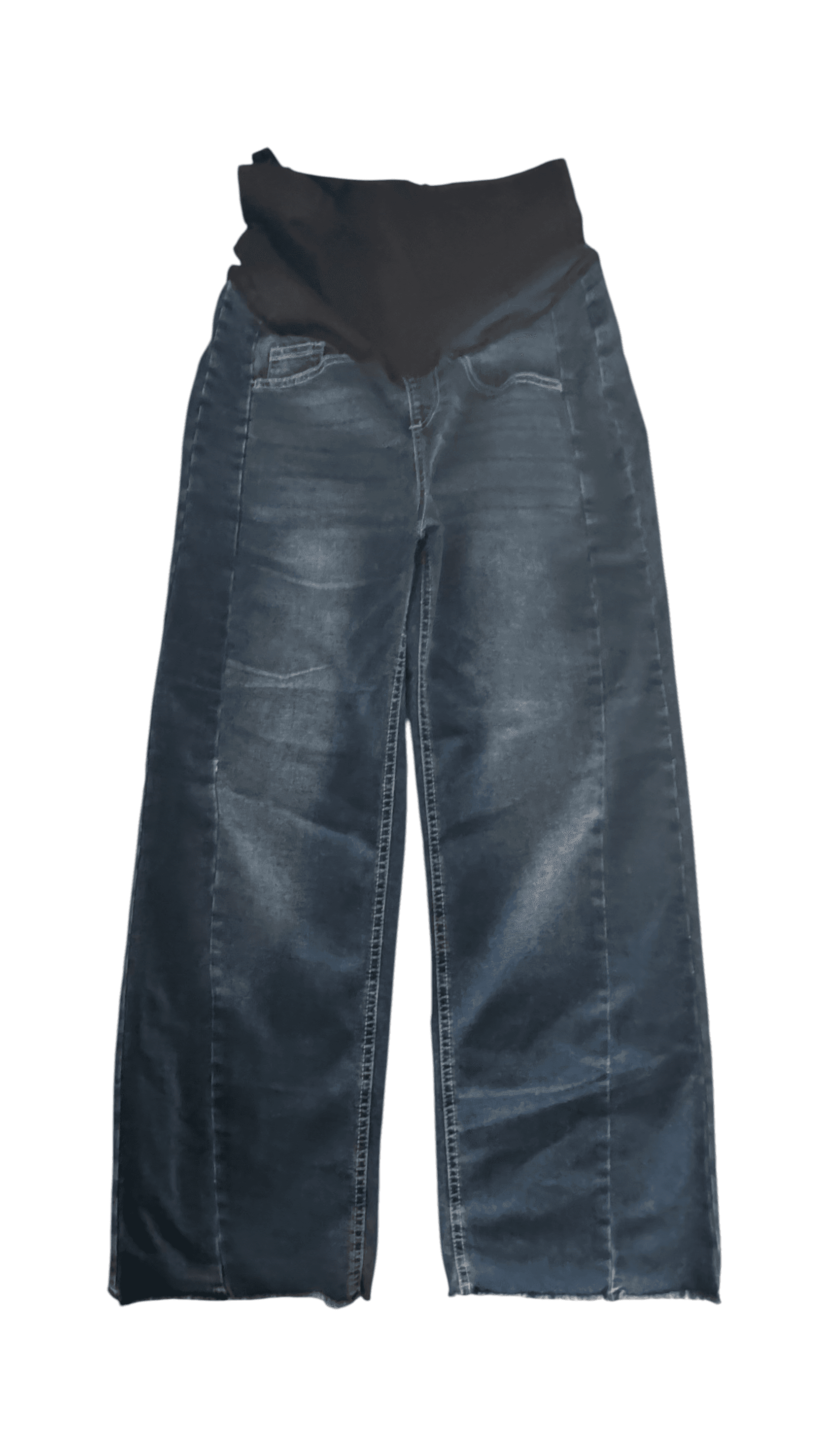 Maternity Wide Leg Jeans with Adjustable Waistband - Thumbnail 3