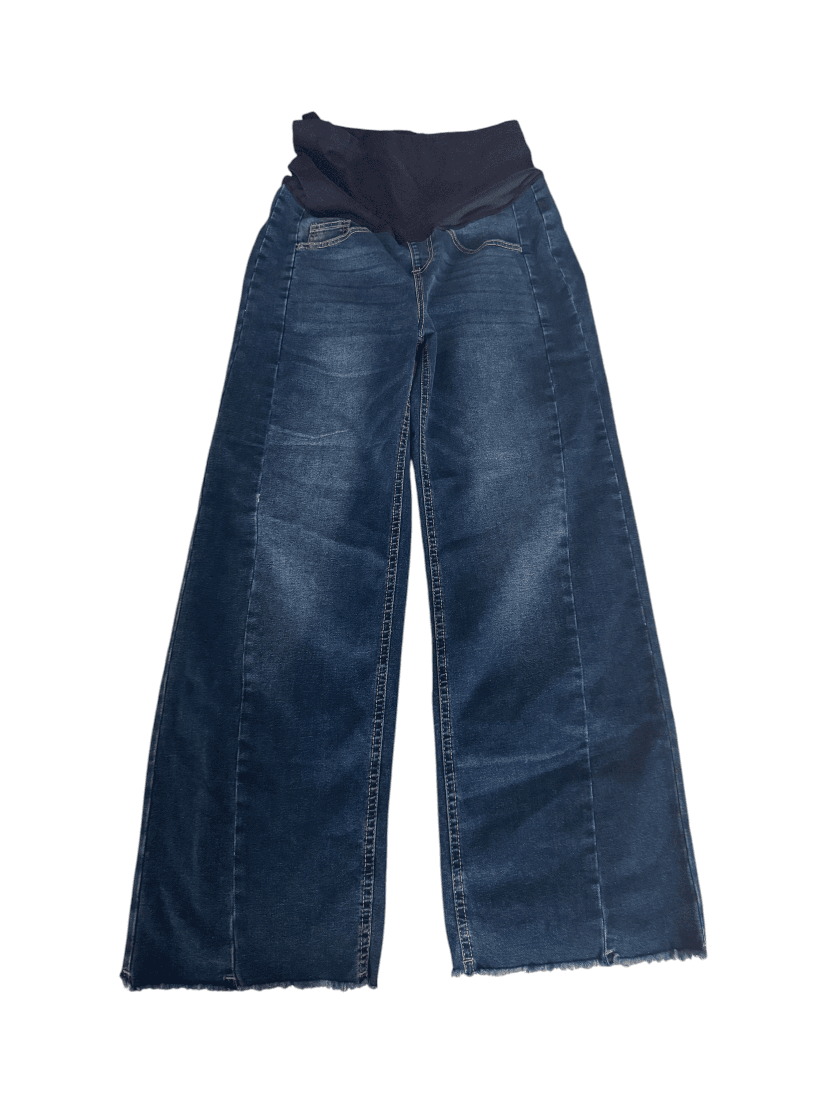 Maternity Wide Leg Jeans with Adjustable Waistband - Thumbnail 5