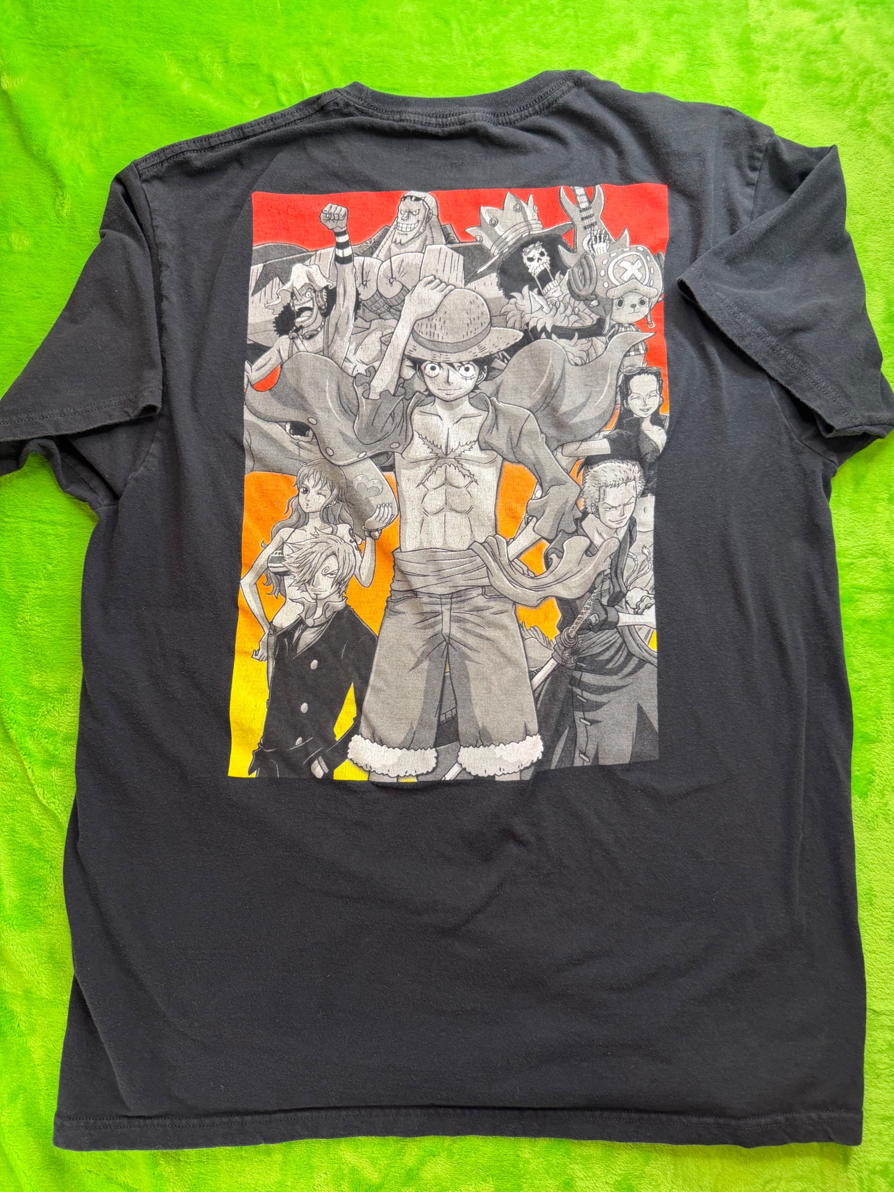 One Piece Straw Hat Crew Luffy Anime Double-Sided Tee Sz L - Thumbnail 2