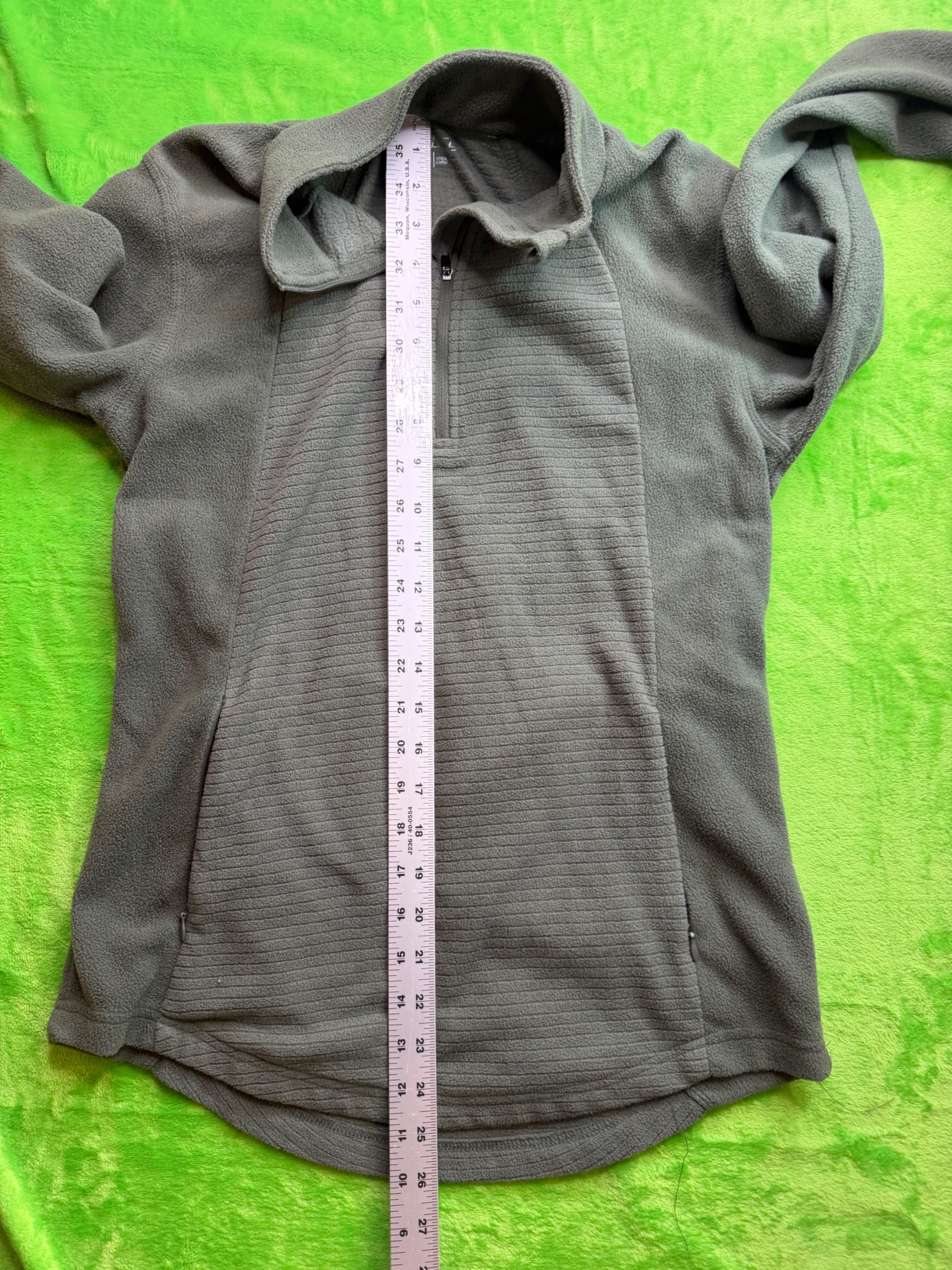 BCG Women Quarter Zip Fleece Pullover Ribbed Charcoal Gray Sz S - Thumbnail 8