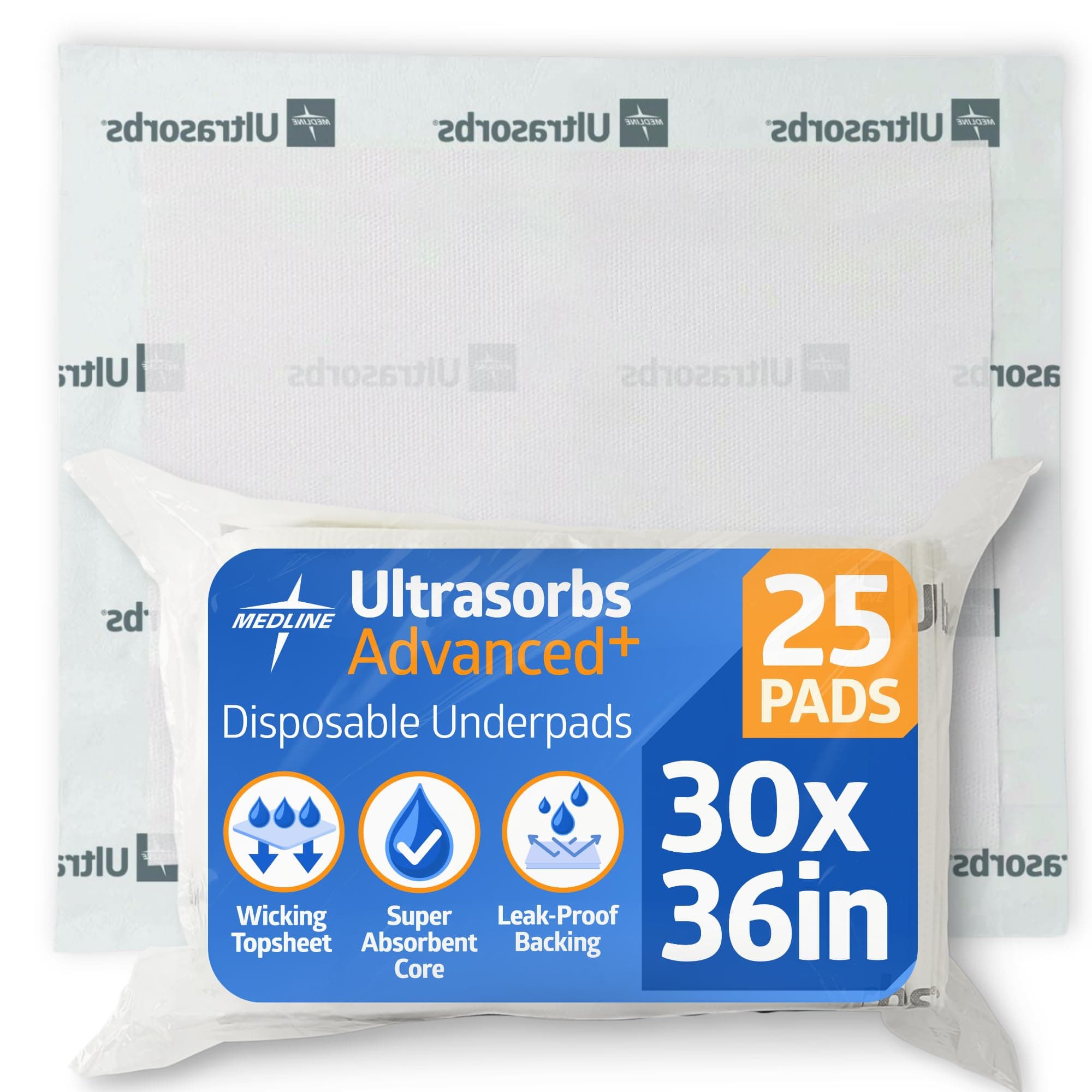 Medline Ultrasorbs Underpads 30x36in 25 Pack - Thumbnail 3