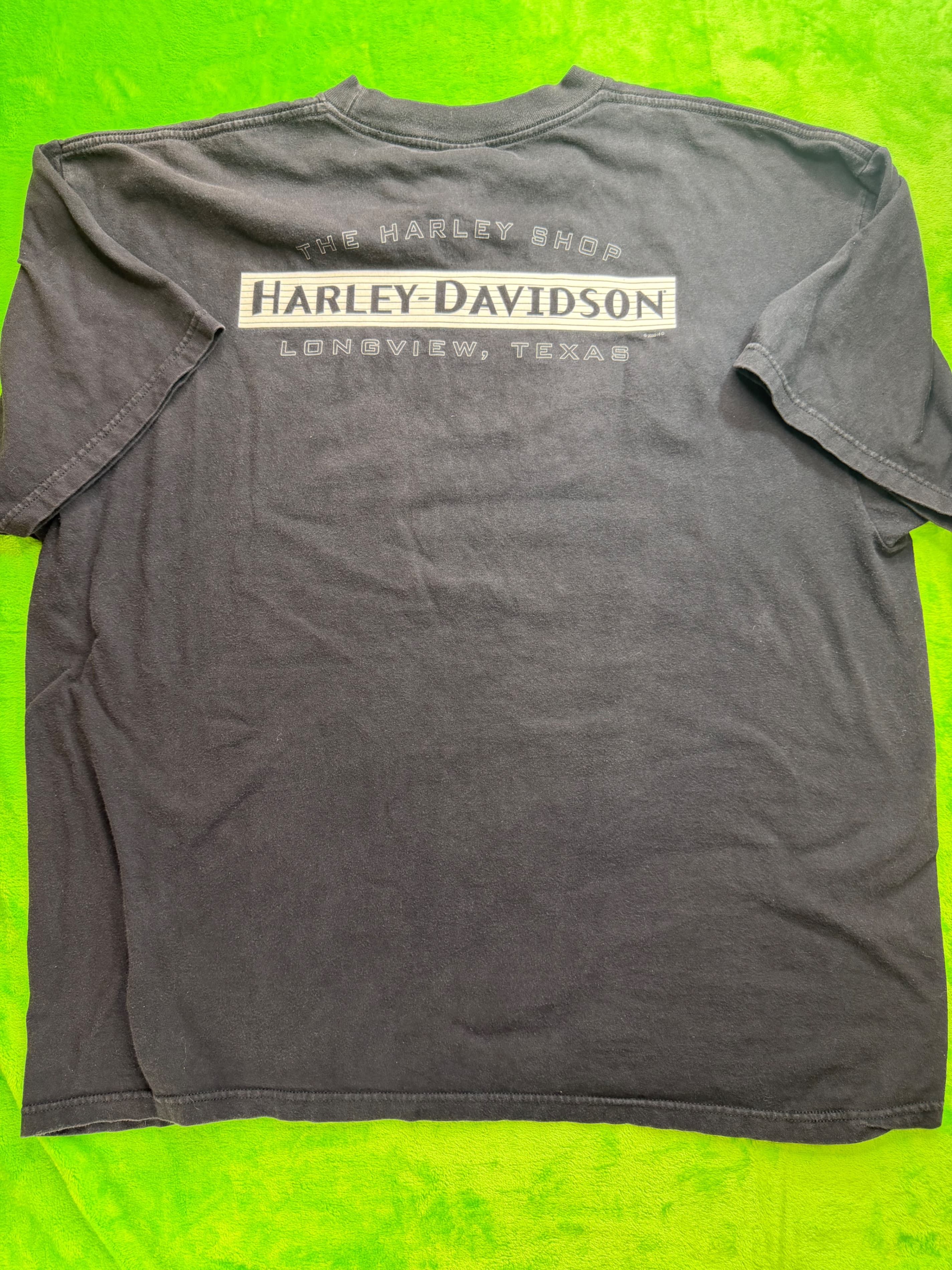 H-D Longview TX 1903 Forever Skull Flag Tee Vtg c2000 Sz 2XL - Thumbnail 5