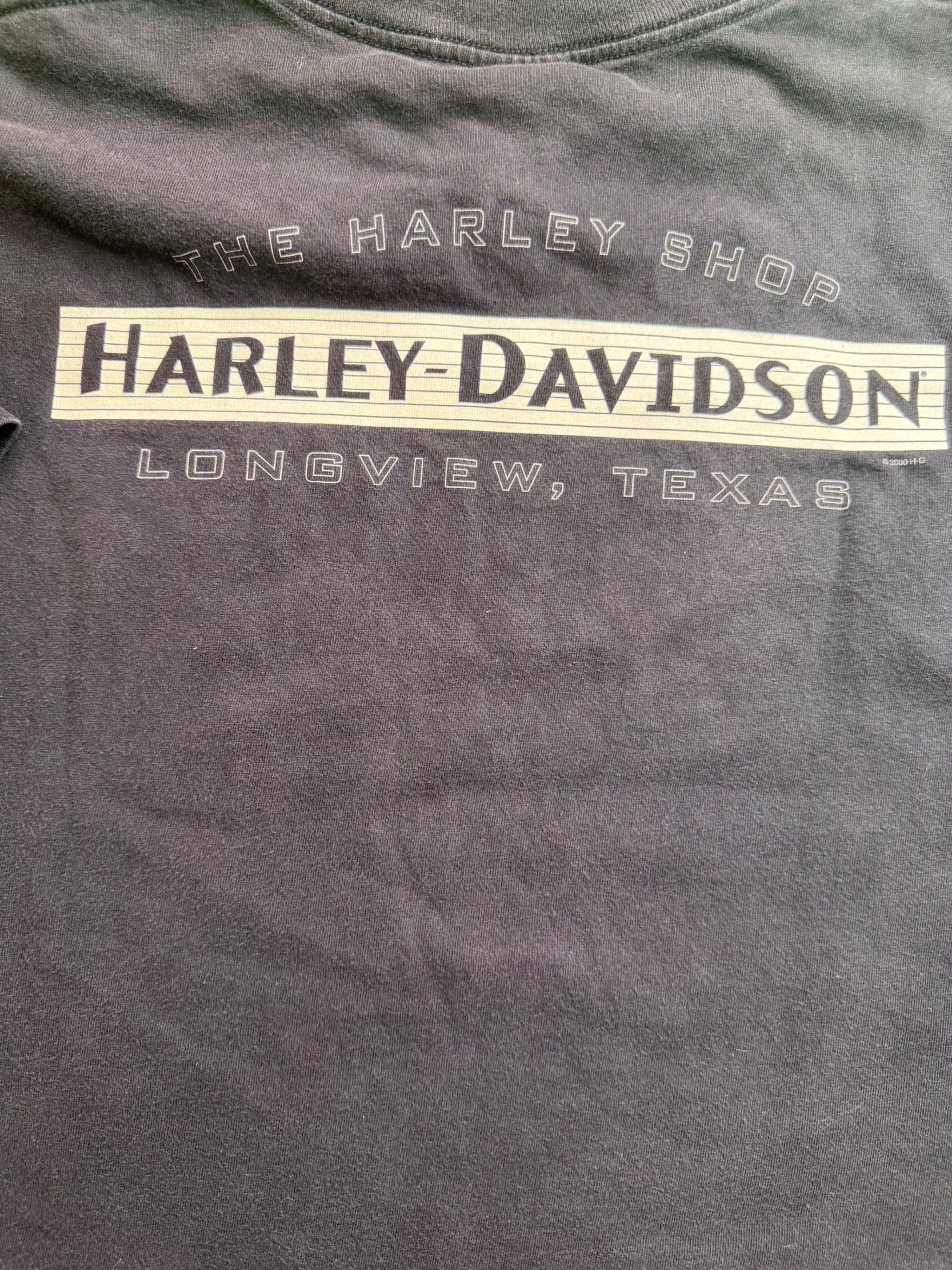 H-D Longview TX 1903 Forever Skull Flag Tee Vtg c2000 Sz 2XL - Thumbnail 8