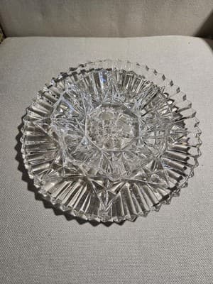 Vintage Federal Glass Pioneer Clear Fruit Pattern 3 Piece Platter Berry Bowl Set - Thumbnail 3