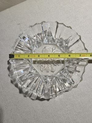 Vintage Federal Glass Pioneer Clear Fruit Pattern 3 Piece Platter Berry Bowl Set - Thumbnail 4
