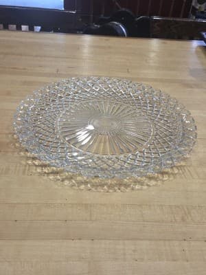 Vintage Anchor Hocking Wexford Clear Glass Round Serving Platter 11"