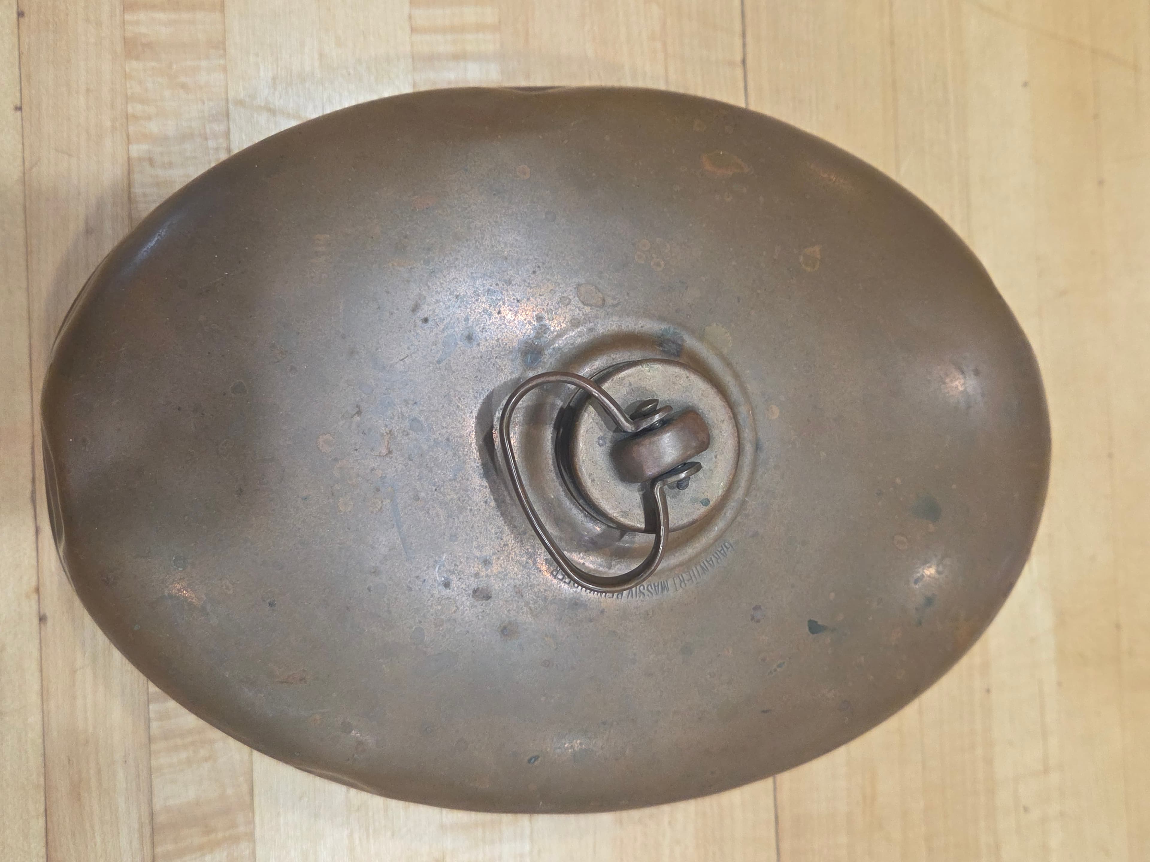 Vintage Copper Canteen & Hot Water Bottle - Antique, Dented, Non-Functional - Thumbnail 3