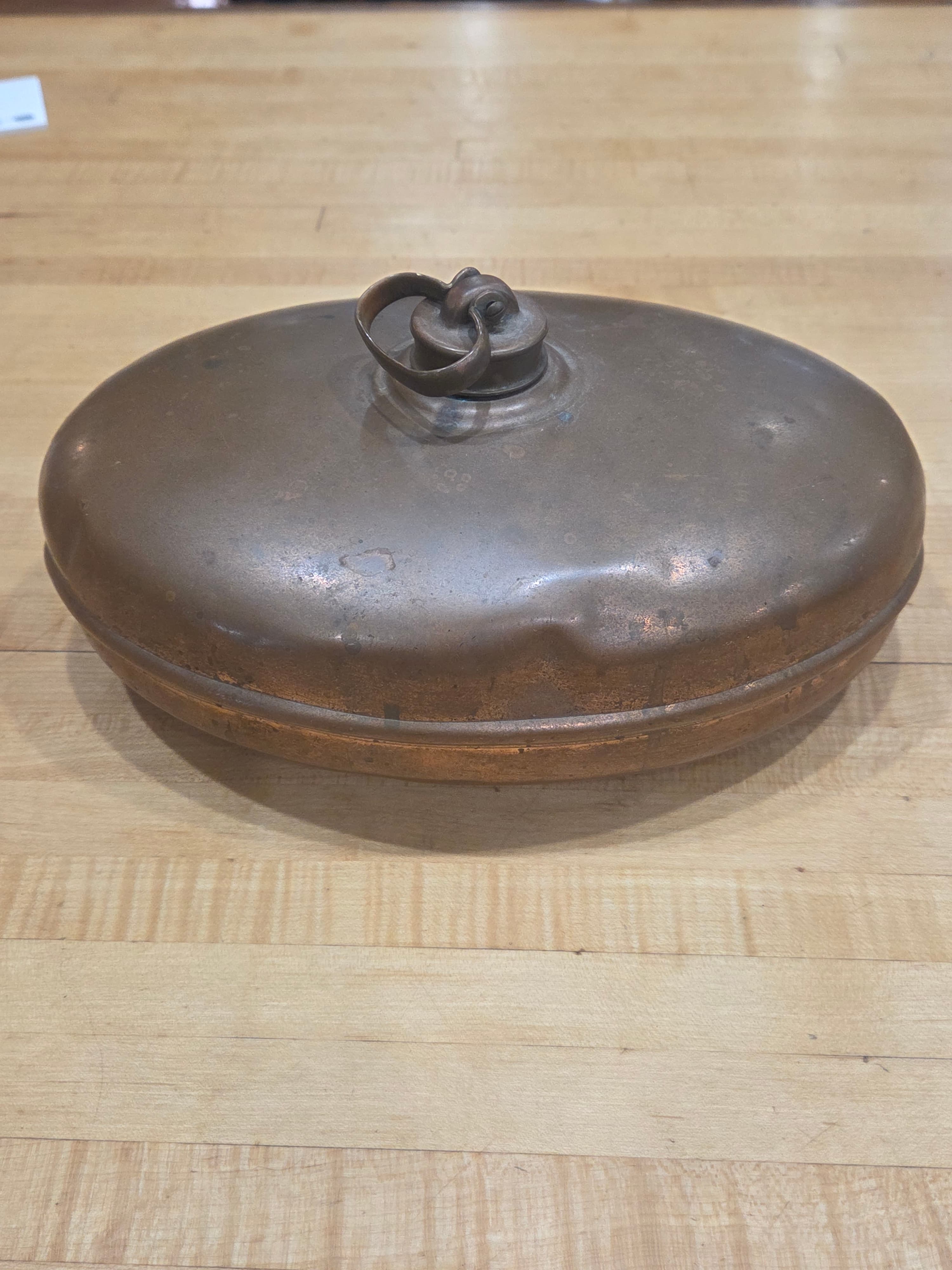 Vintage Copper Canteen & Hot Water Bottle - Antique, Dented, Non-Functional - Thumbnail 5
