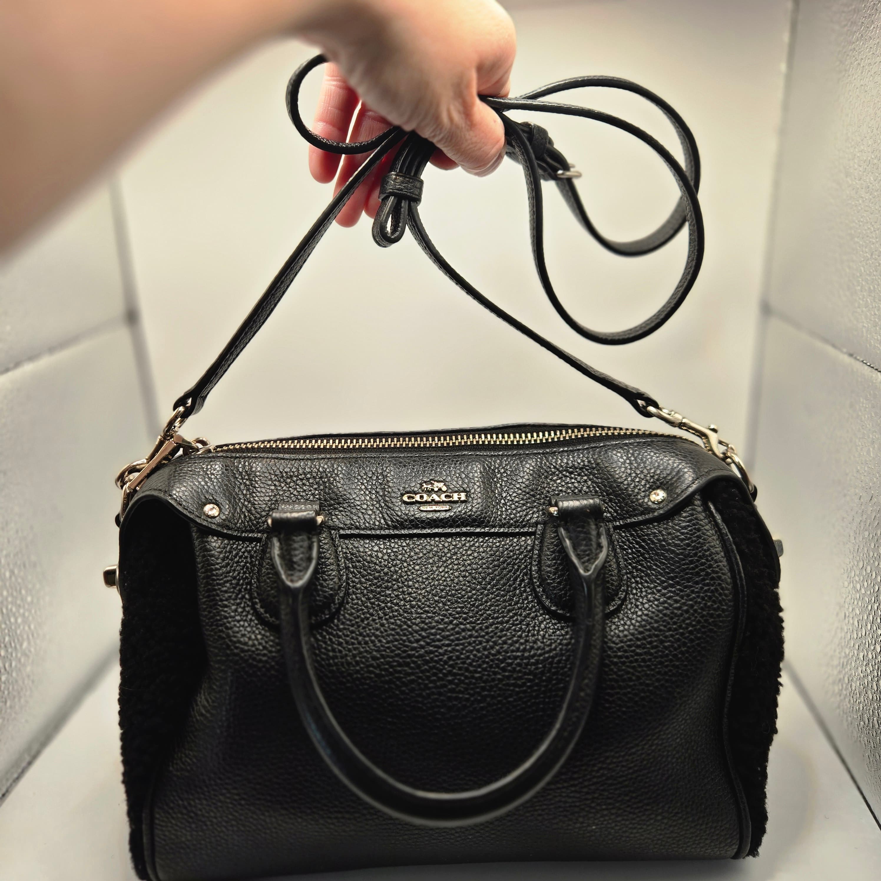 Coach Bennett Mini Satchel, Crossbody pebbled Leather with shoulder strap - Thumbnail 6