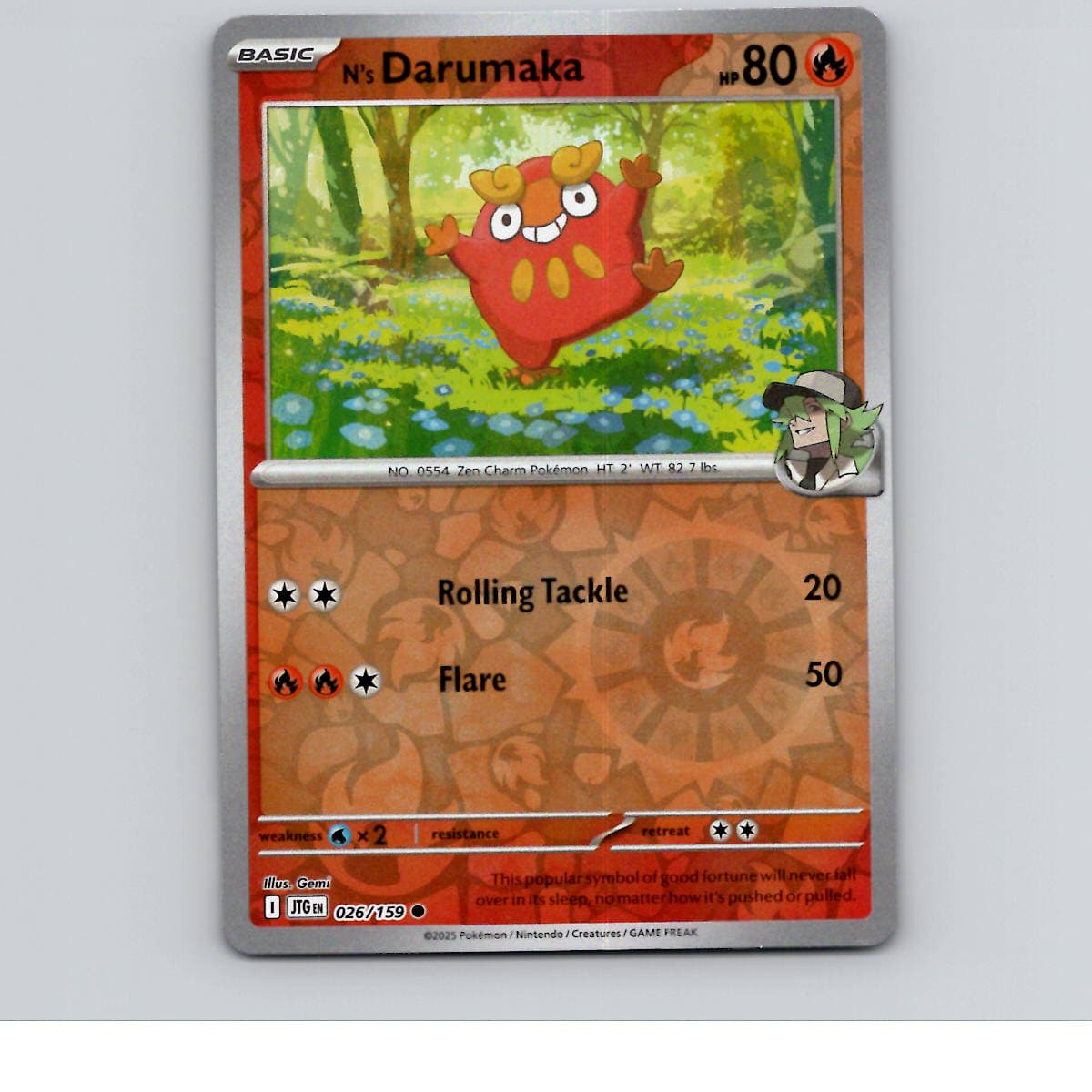 N's Darumaka Reverse Holo SV09: Journey Together 026/159 NM