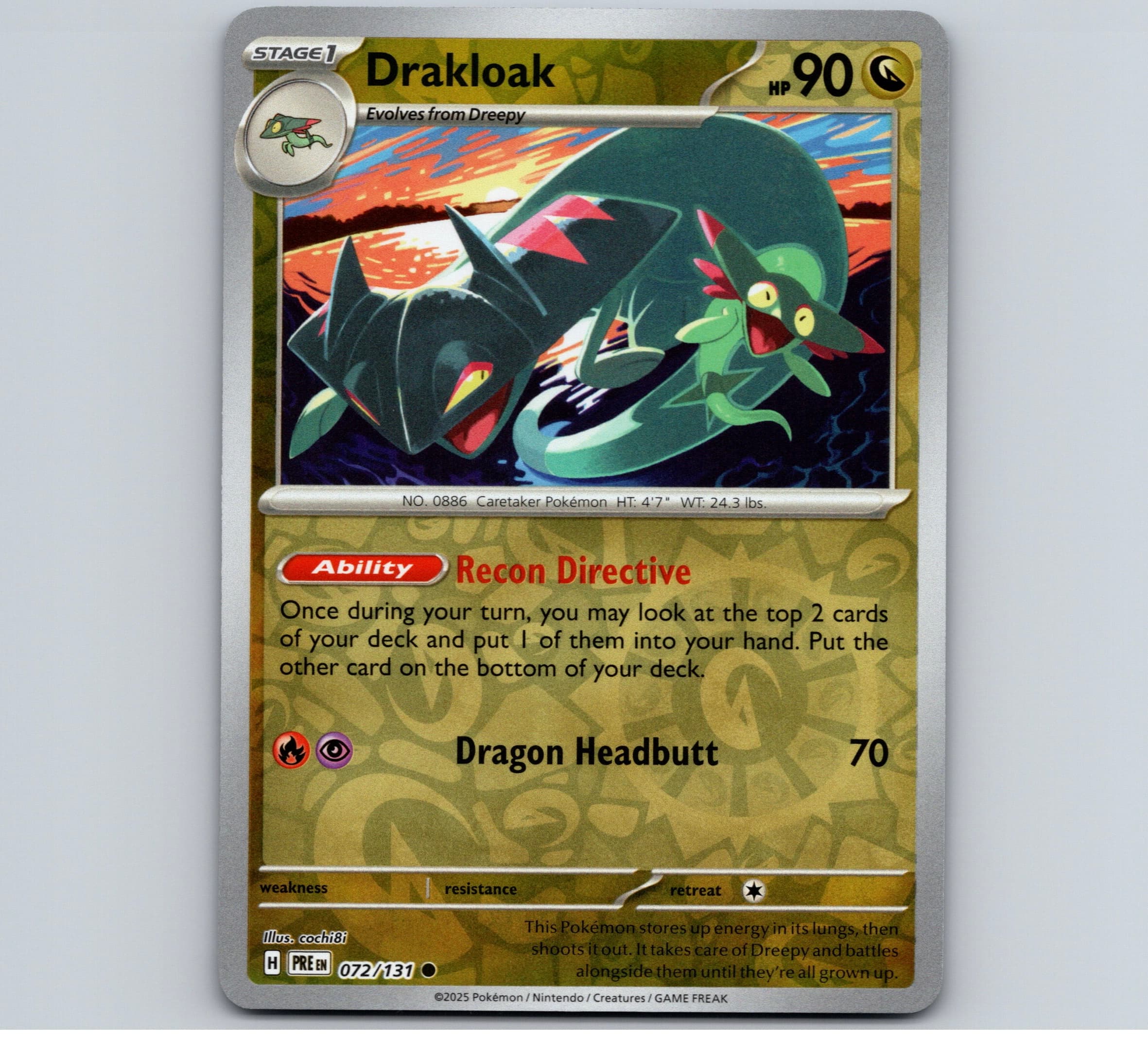 Drakloak - PRE SV: Prismatic Evolutions #072/131 Common Reverse Holo NM