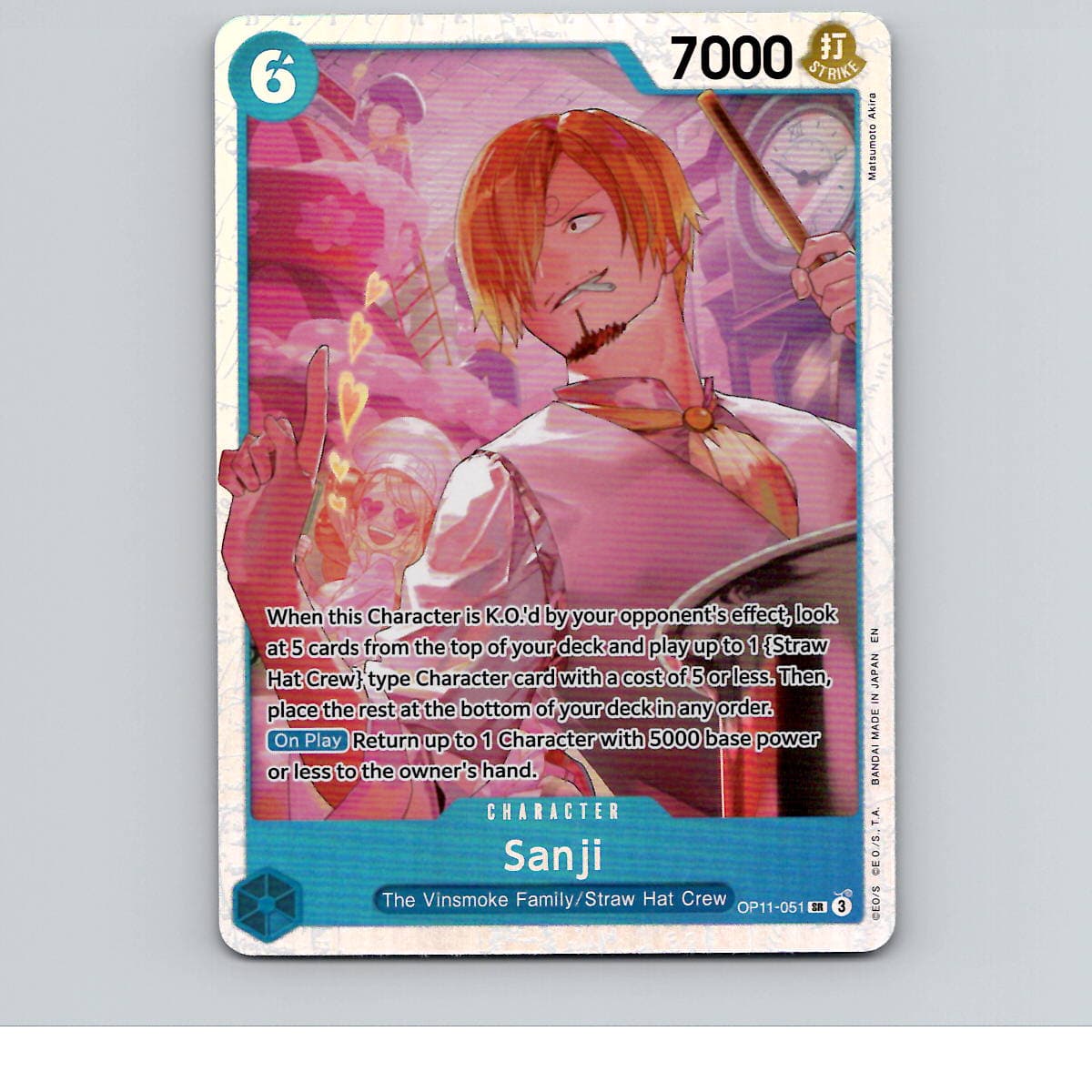 Sanji Foil A Fist of Divine Speed OP11-051 NM