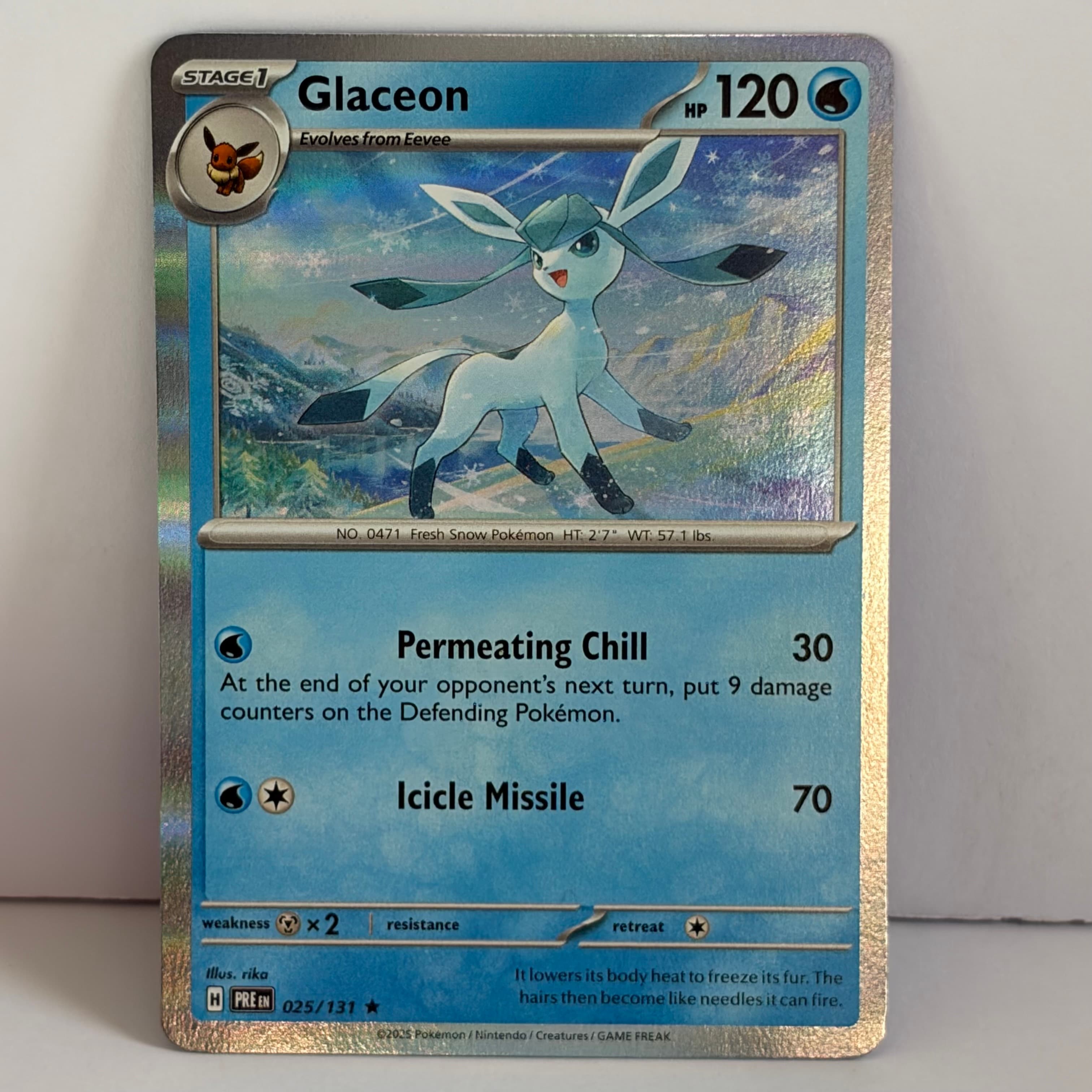 Glaceon - PRE SV: Prismatic Evolutions #025/131 Rare Reverse Holo NM