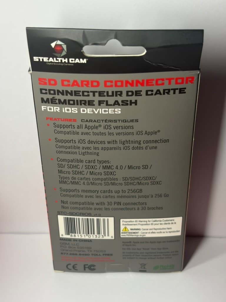 Stealth Cam SD Card Reader for iPhone iPad - Lightning SD TF Adapter New/Factory - Thumbnail 3