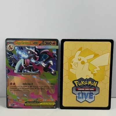 Pokémon Mega Charizard X ex Tin Promo Card Sleeves Coin Dice Deck Box / New - Thumbnail 2