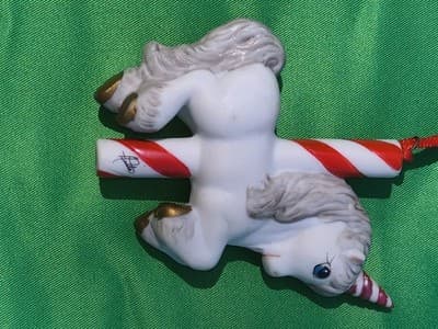 Hallmark Merry-Go-Round Unicorn Porcelain Ornament Anita Marra 1989 - Thumbnail 4