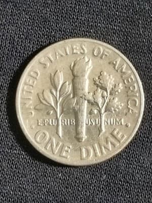 1965 Roosevelt Dime 10C Circulated Business Strike Copper Nickel KM#195 - Thumbnail 2