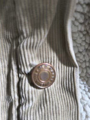Old Navy Vintage Beige Sherpa Lined Corduroy Men's Casual Basic Jacket Size M - Thumbnail 2