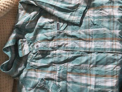 Columbia Omni-Shade UV Protection XXL Turquoise Plaid Short Sleeve Fishing Shirt - Thumbnail 2