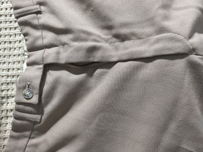 IZOD Chino pants Flat Front Button Closure Beige Solid Men's Size L - Thumbnail 2