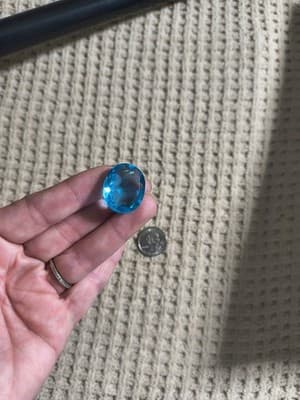 Oval Cut Blue Topaz Faceted Gemstone Transparent Loose Stone - Thumbnail 3
