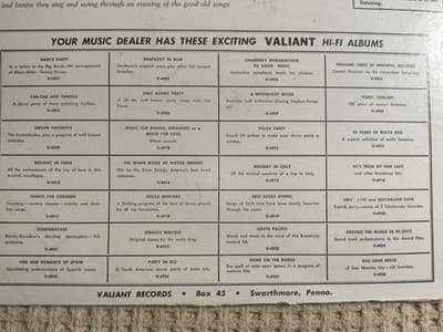 Valiant Sing Along with the Stay-Up-Lates LP Vinyl High Fidelity 12" 33 RPM - Thumbnail 3