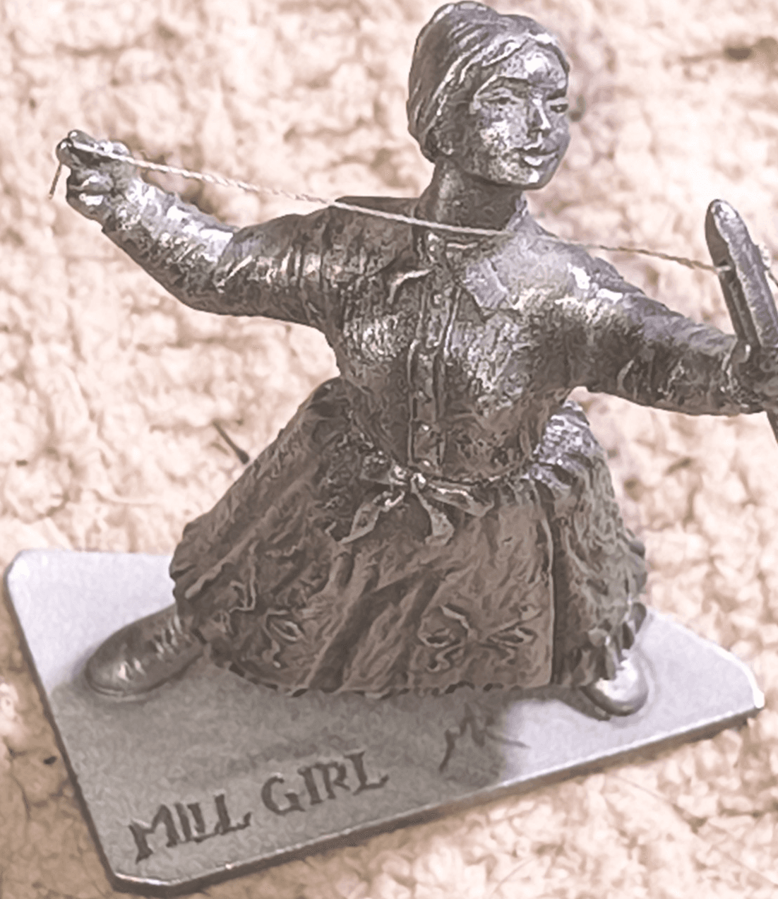 mico Kauffman Pewter Mill Girl Figurine 1982