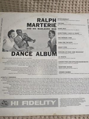 Ralph Marterie Dance Album LP Mercury Wing Vinyl High Fidelity 12" 33 RPM - Thumbnail 2