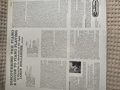 RCA Camden Discovering the Piano Lorin Hollander LP Vinyl Classical 12" 33 RPM - Thumbnail 2