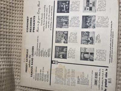 Freddy Sateriale Salutes Famous Band Leaders LP Vinyl Coronet Big Band 12" 33 R… - Thumbnail 2