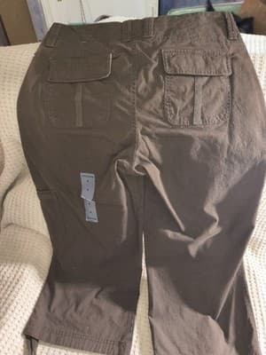 Dockers Women's Brown Cargo Pants 98% Cotton Spandex Button Pockets - Thumbnail 2