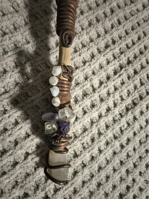 Handmade Magic Wand with Wire Wrapping, Beads, Crystals, and Gemstone Decoration - Thumbnail 3