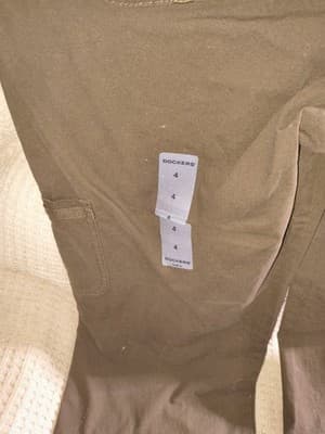 Dockers Women's Brown Cargo Pants 98% Cotton Spandex Button Pockets - Thumbnail 4