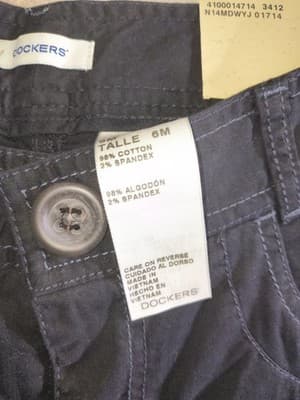 Dockers Women's Black Cotton Spandex Pants Button Zip Flat Front Solid - Thumbnail 2
