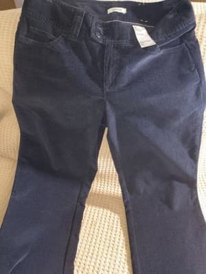 Dockers Women's Navy Blue Corduroy Bootcut Pants Button Accent Pockets - Thumbnail 3