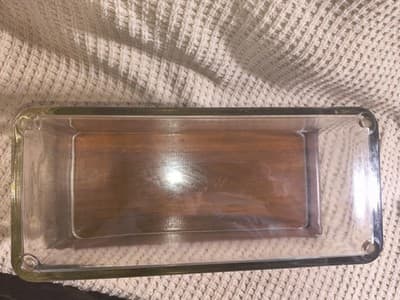 Rectangular Glass and Wood Serving Tray with Lid, Clear & Brown - Thumbnail 2