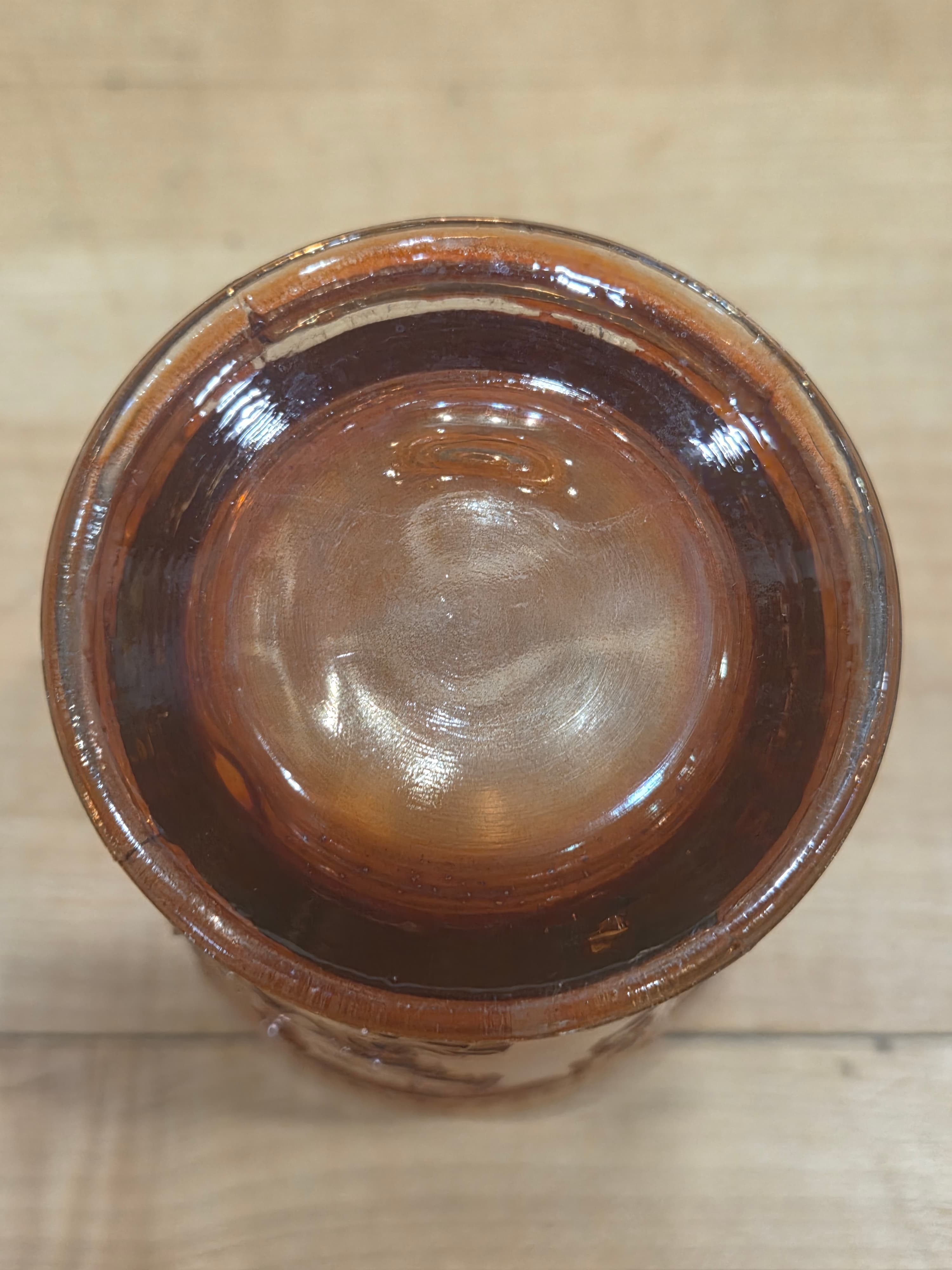 Antique Dugan Marigold Carnival Glass Lattice and Daisy Tumbler - Thumbnail 4