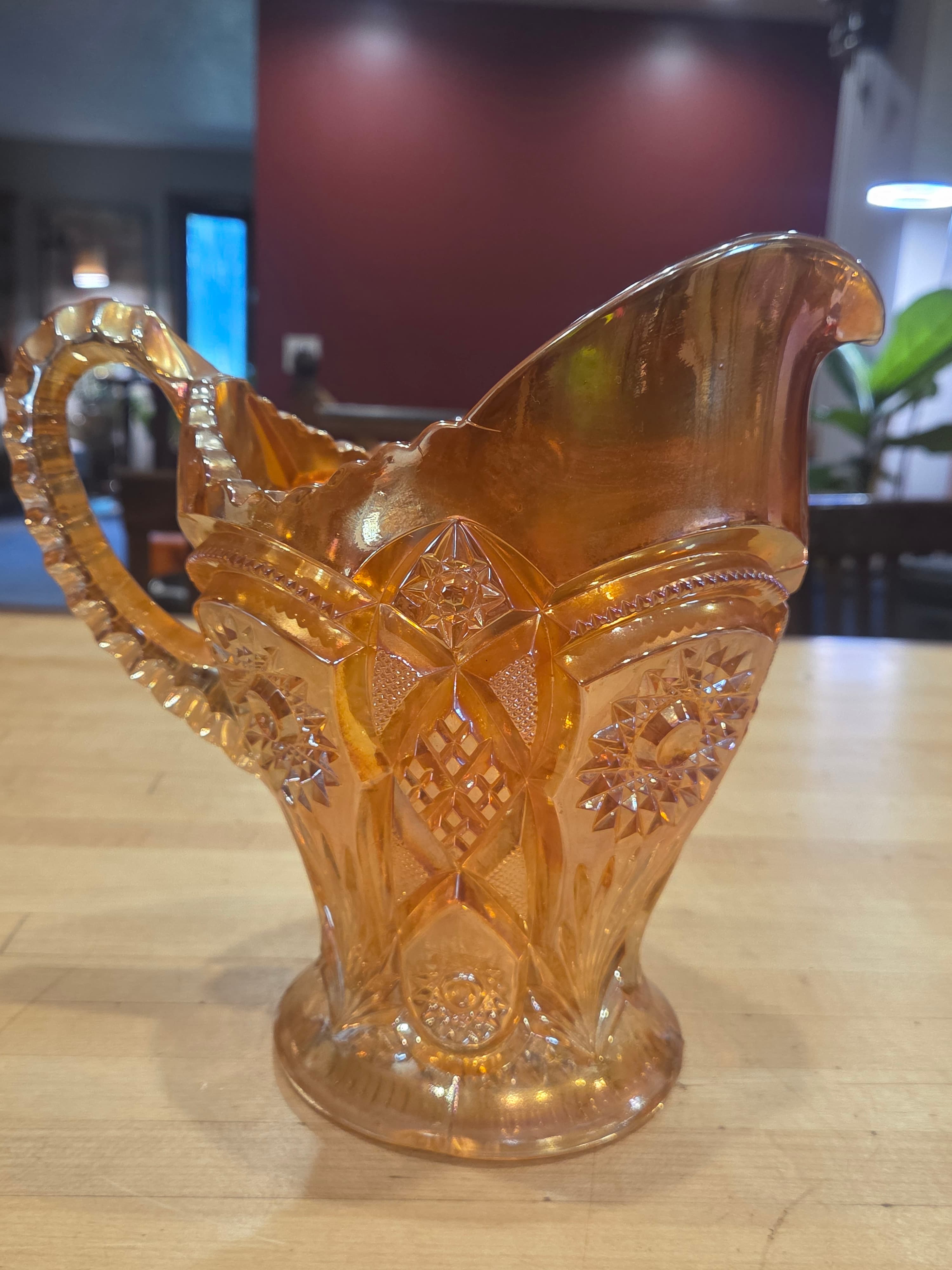 Antique Imperial Glass Marigold Carnival Glass Fashion Water Pitcher