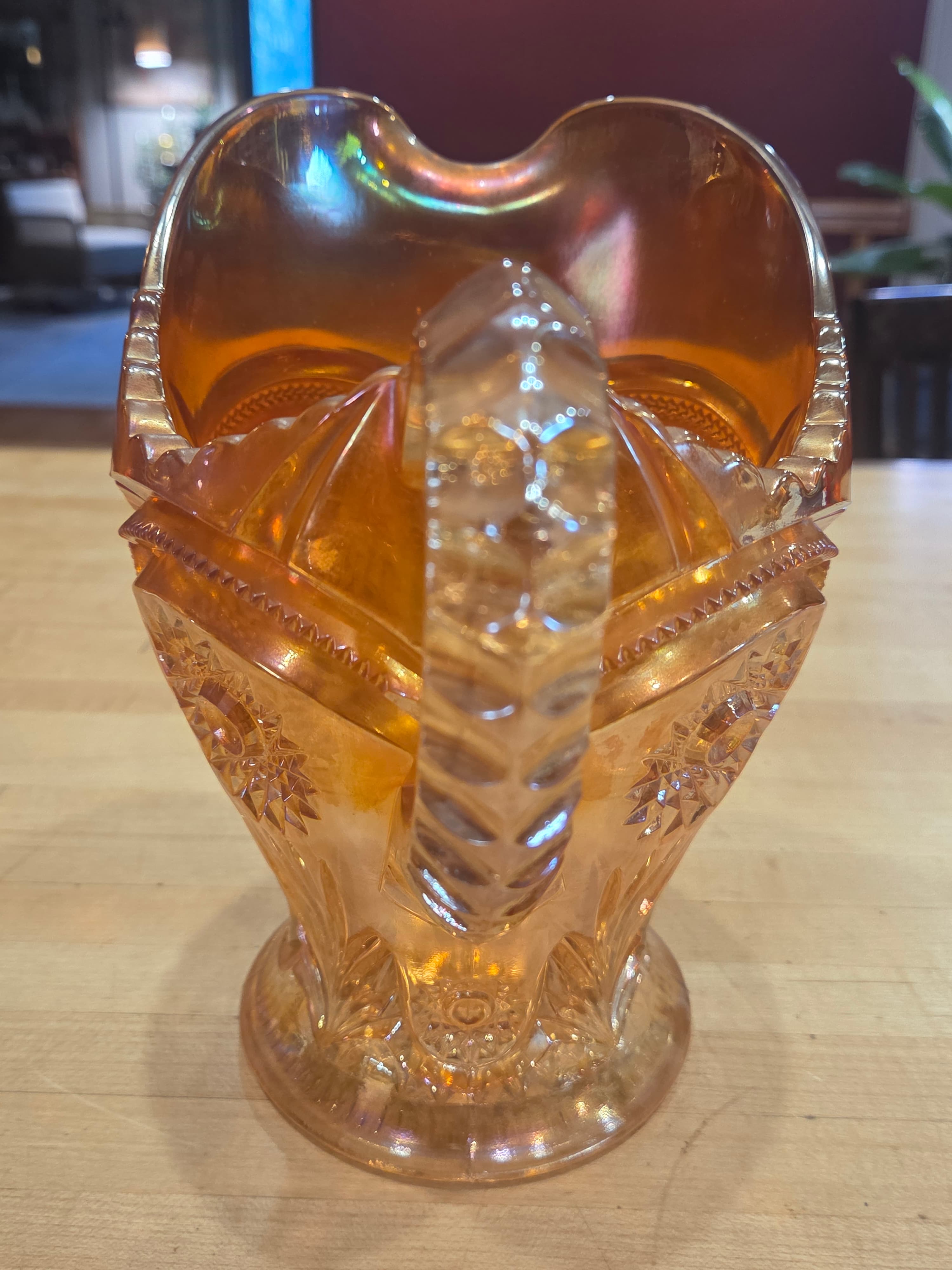 Antique Imperial Glass Marigold Carnival Glass Fashion Water Pitcher - Thumbnail 3
