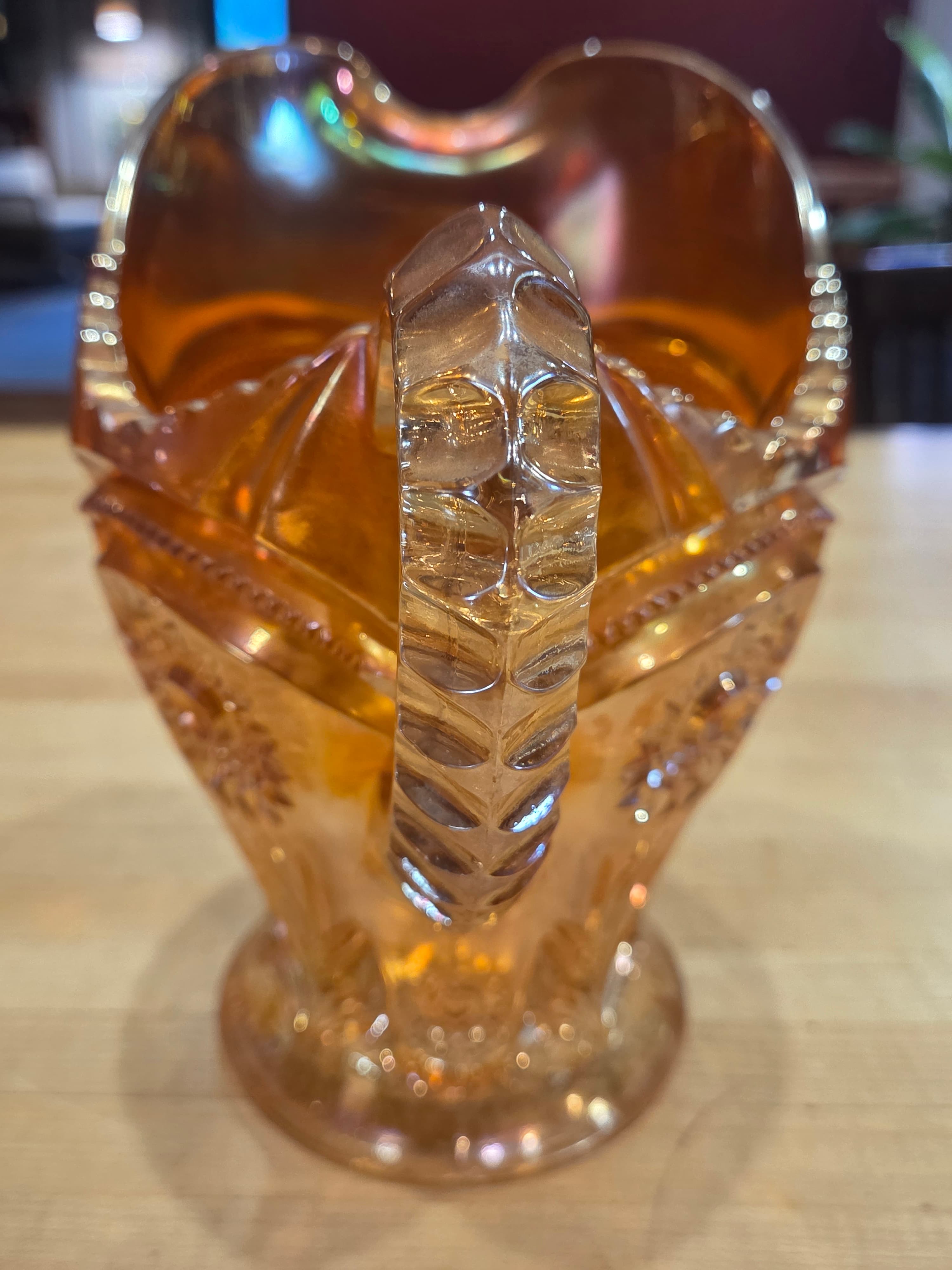 Antique Imperial Glass Marigold Carnival Glass Fashion Water Pitcher - Thumbnail 2