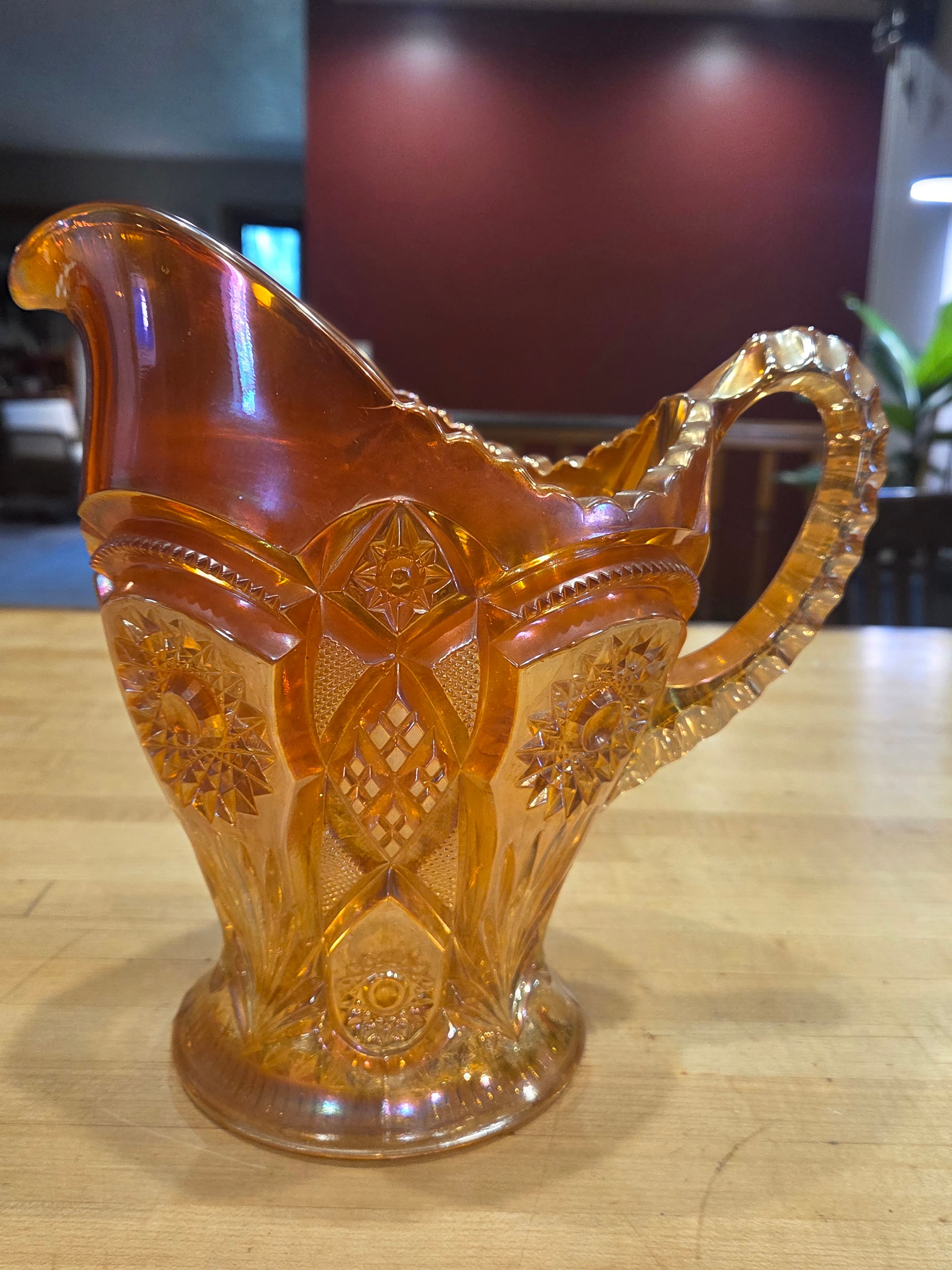 Antique Imperial Glass Marigold Carnival Glass Fashion Water Pitcher - Thumbnail 6