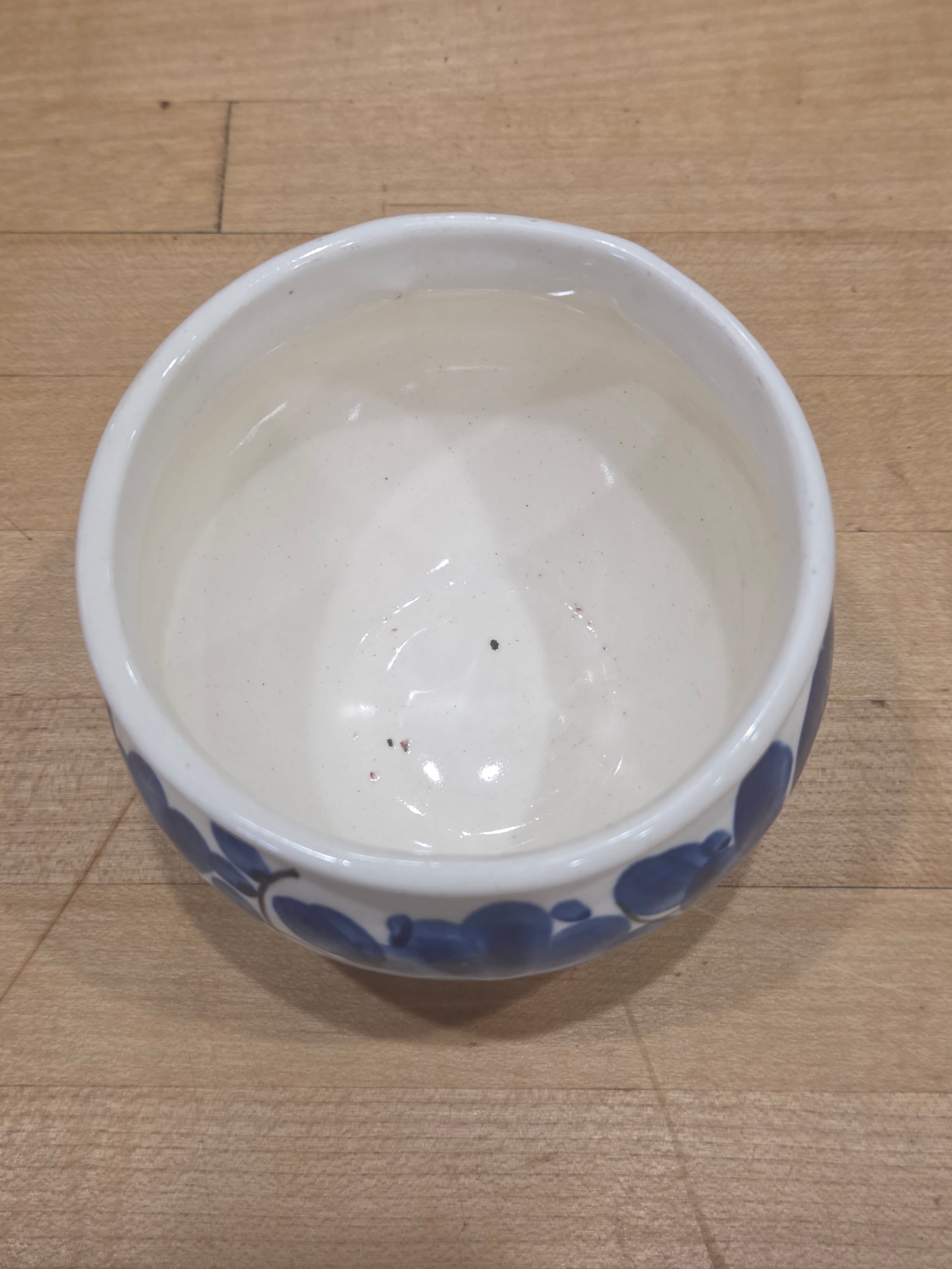 Vintage Wloclawek Fajans Polish Pottery Hand Painted Floral Small Bowl - Thumbnail 2