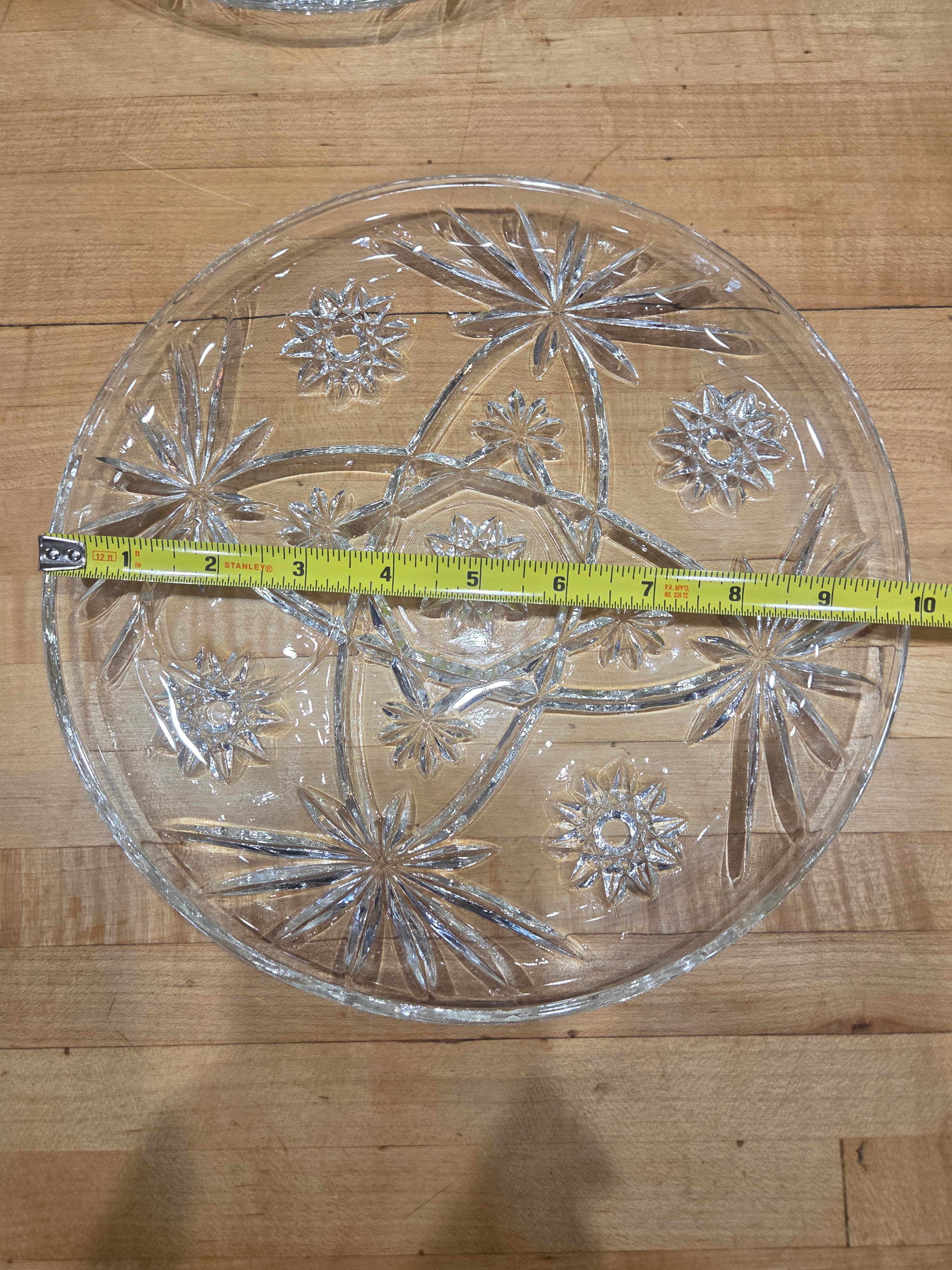 Vintage Anchor Hocking Prescut Clear Star of David 8 Piece Snack Set - Thumbnail 6