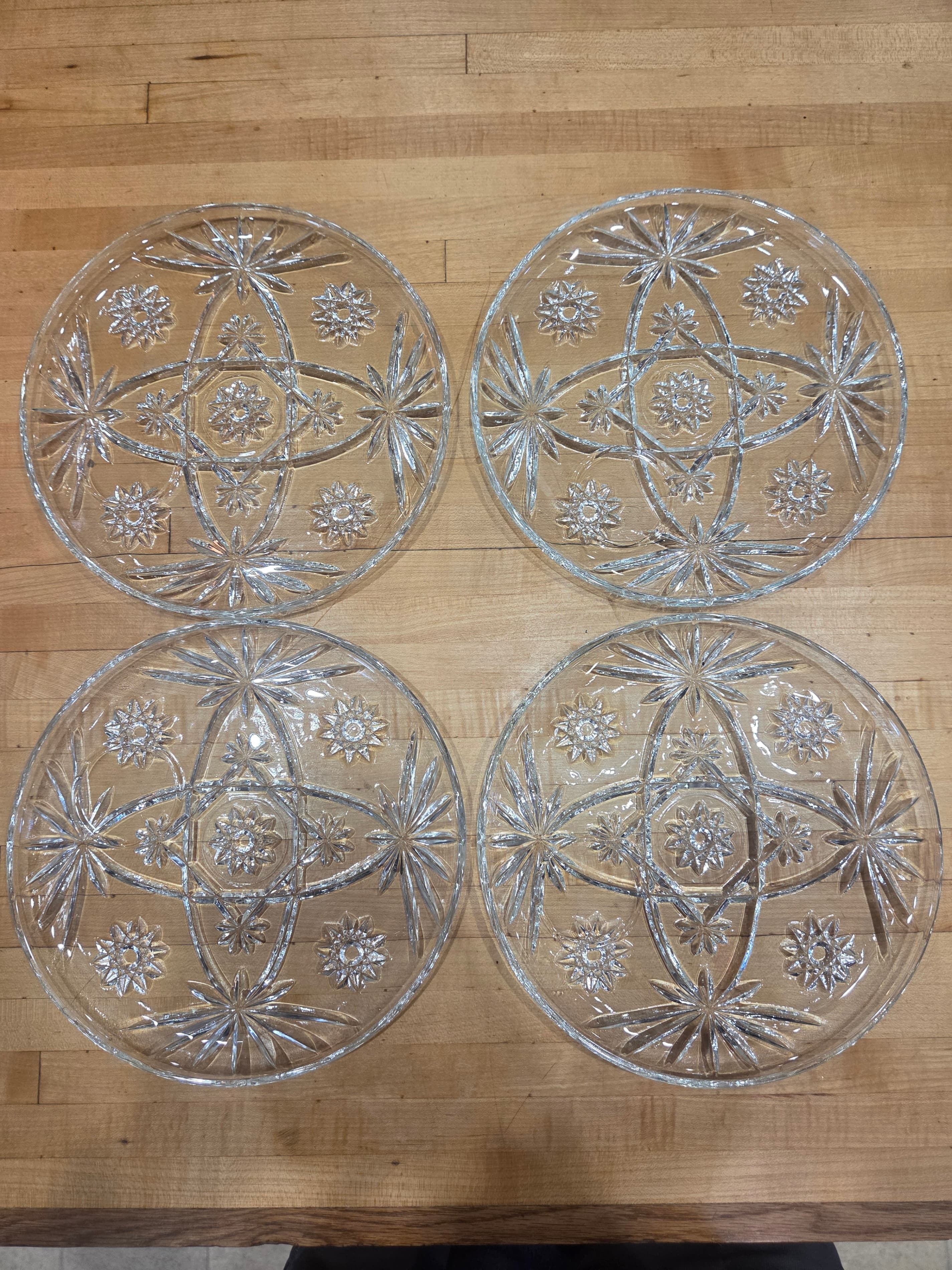 Vintage Anchor Hocking Prescut Clear Star of David 8 Piece Snack Set - Thumbnail 3