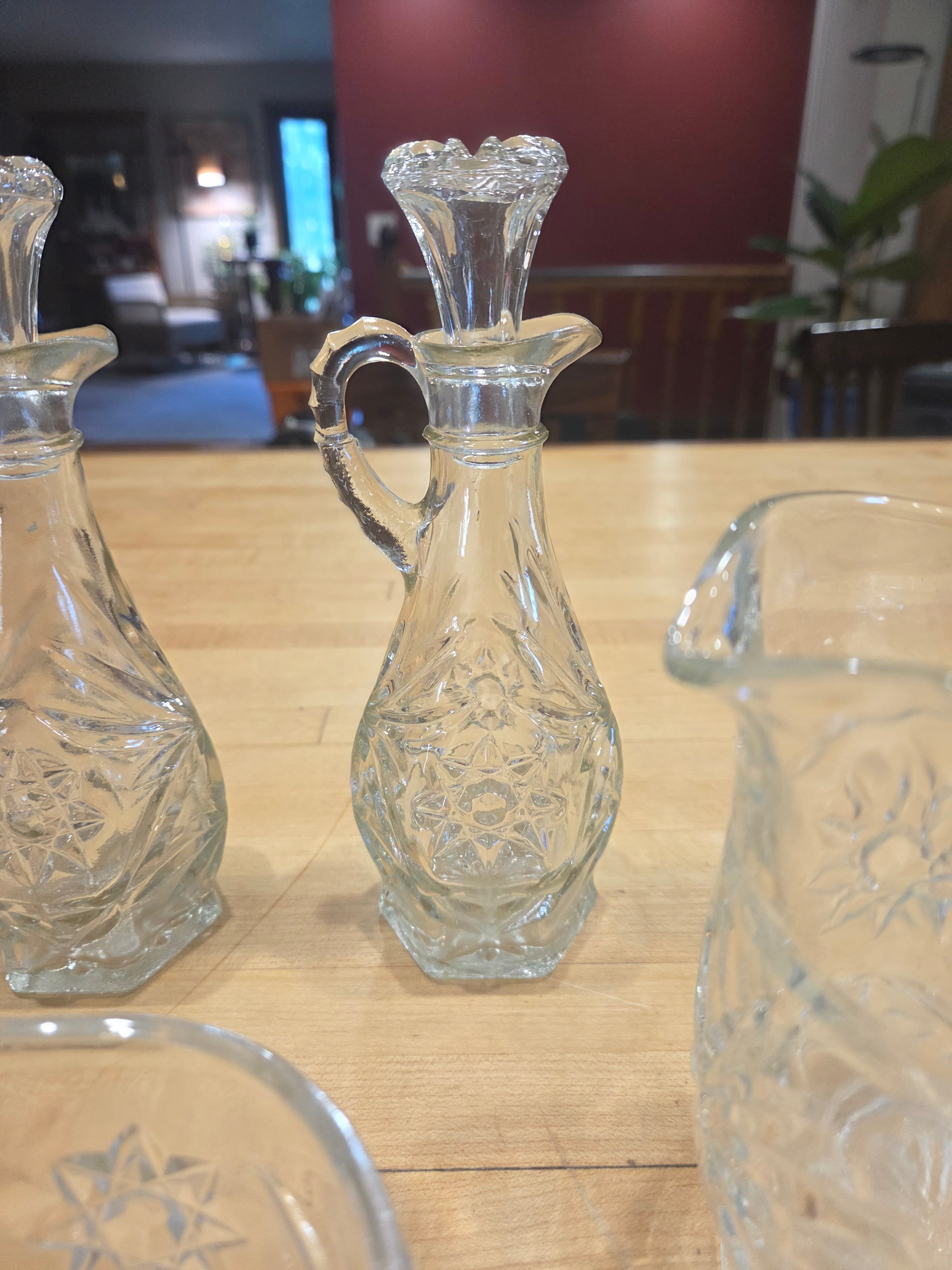Vintage Anchor Hocking EAPC Star of David 5 Piece Table Serving Set - Thumbnail 4