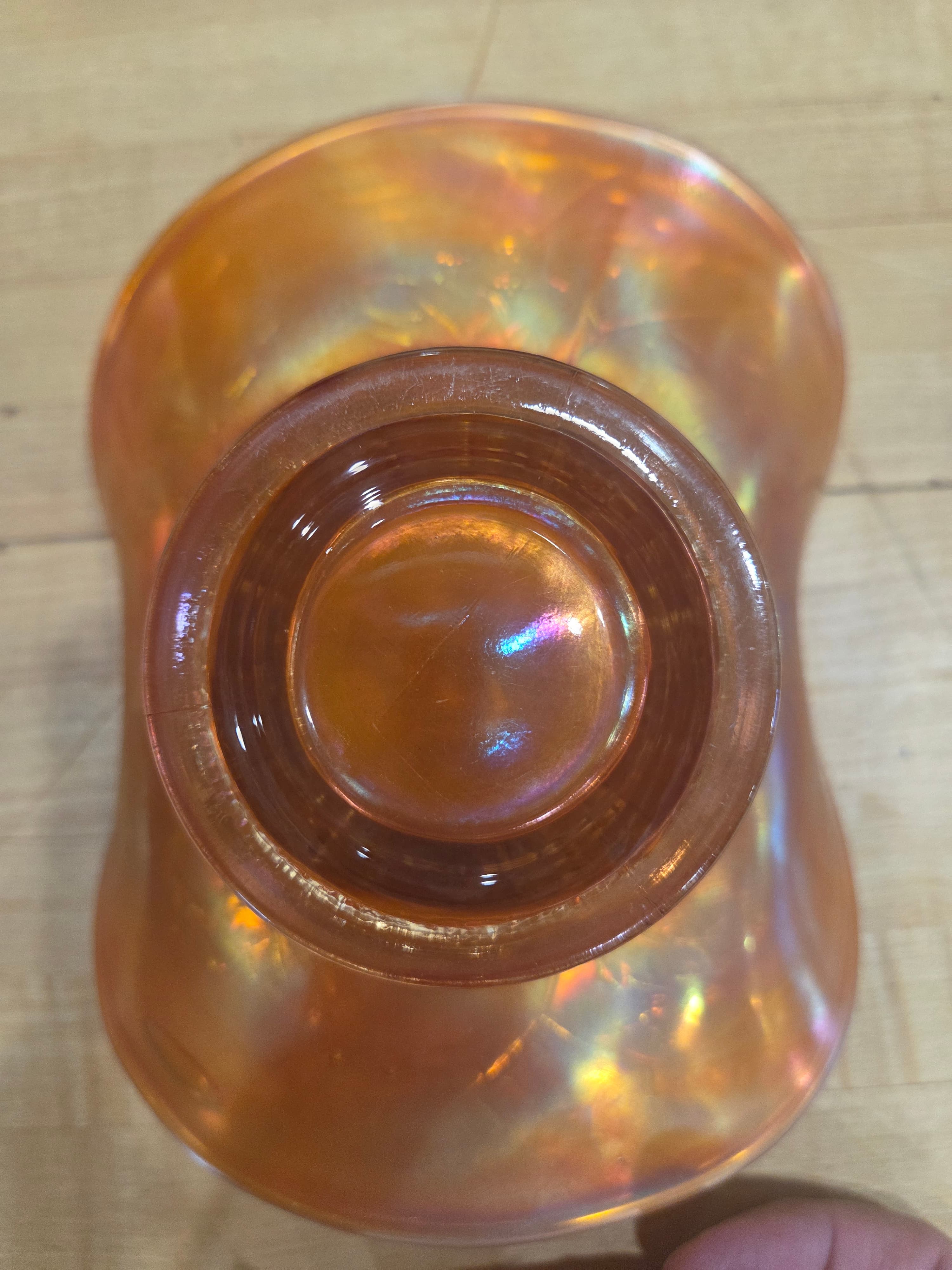 Antique Fenton Marigold Carnival Glass Holly Three-in-One Edge Bowl - Thumbnail 3