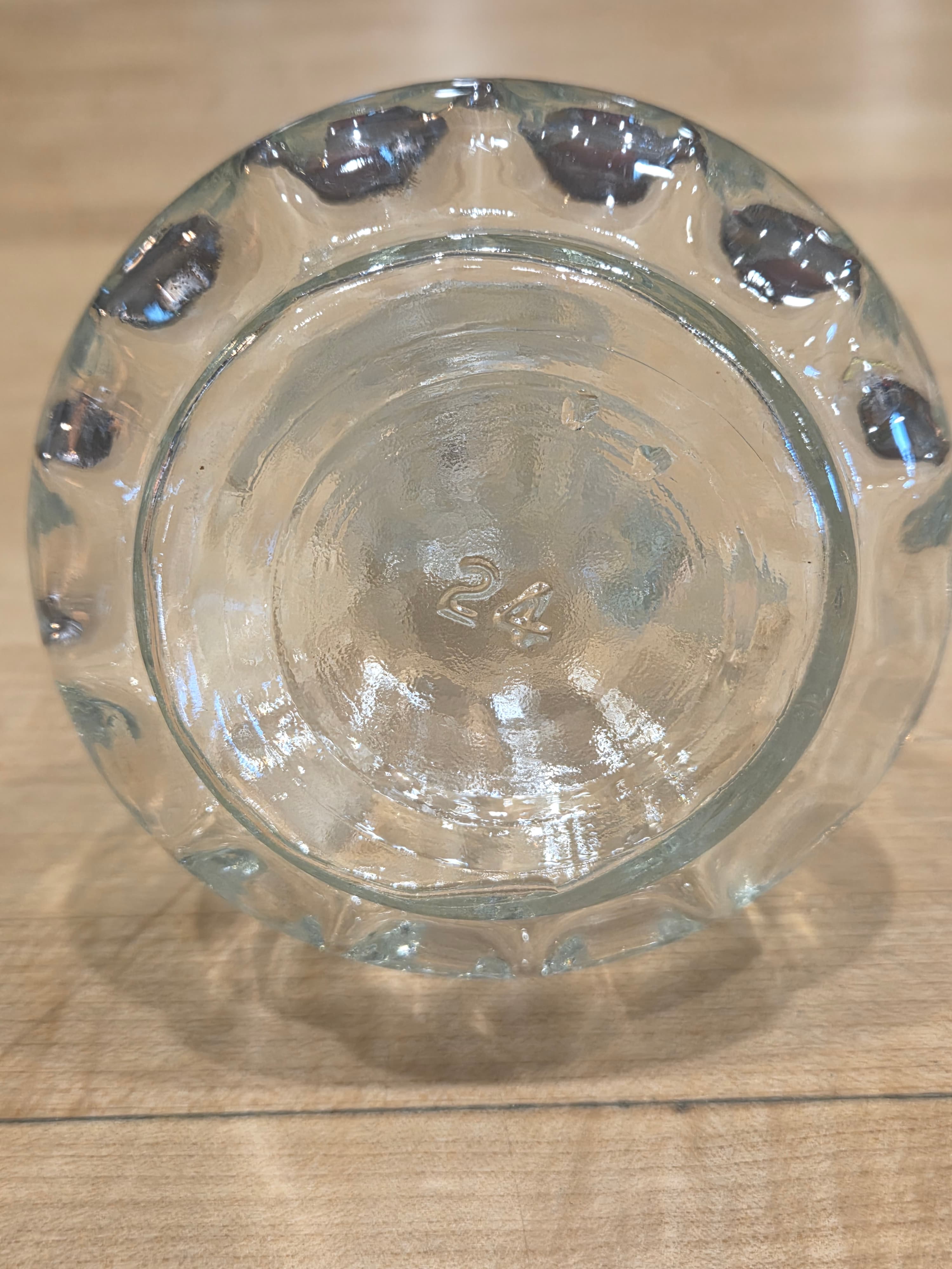 Vintage Anchor Hocking Clear Glass Melon Ribbed Cruet with Stopper - Thumbnail 3