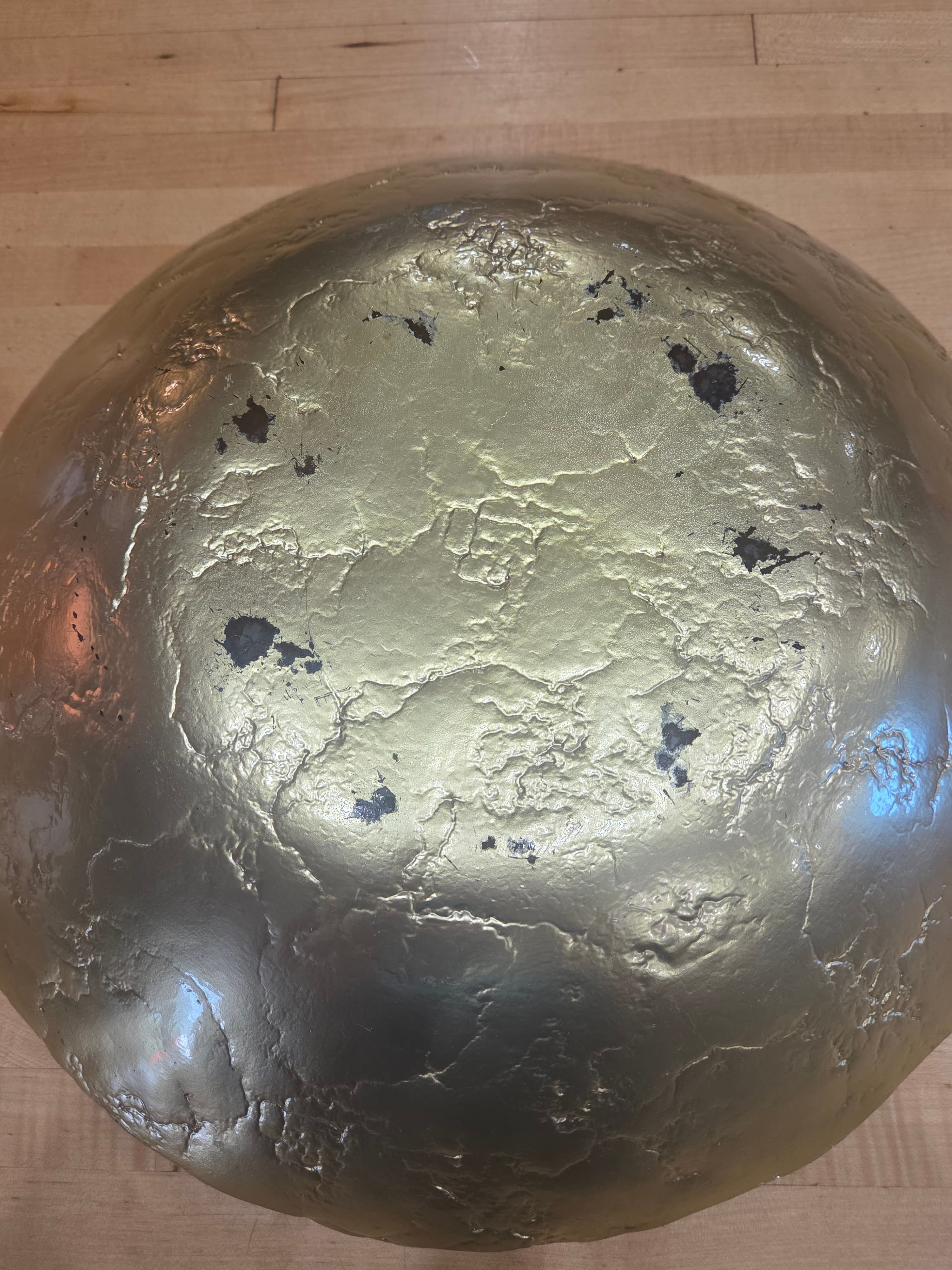 Tozai Home Two's Company Nuit d'Or Gold and Black Art Glass Platter Bowl - Thumbnail 5