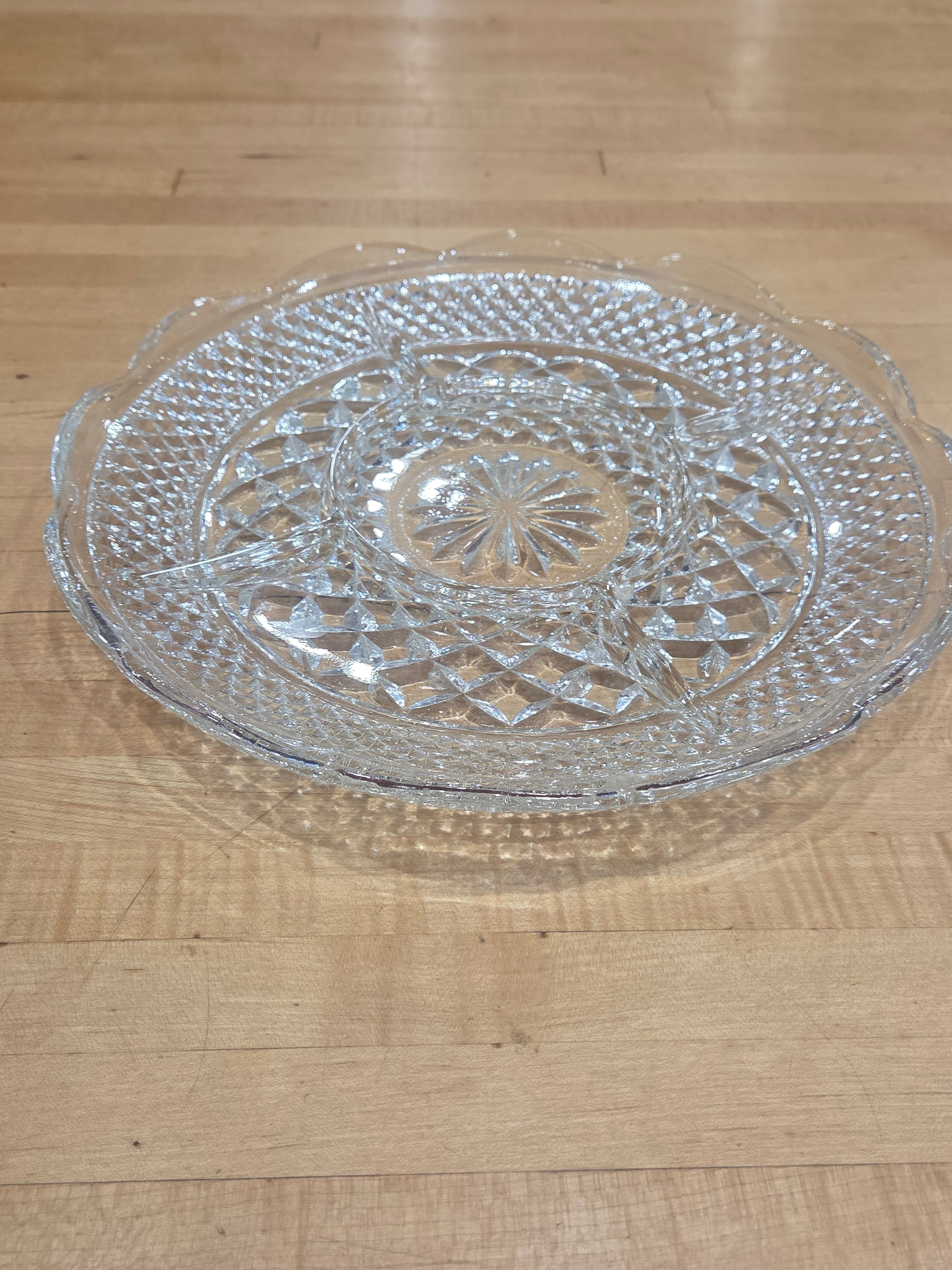 Vintage Anchor Hocking Wexford Clear Glass 5 Part Divided Relish Tray